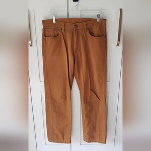 Uniqlo Jeans Mens 31x30 Tan Straight Fit Stretch Cowboy Denim